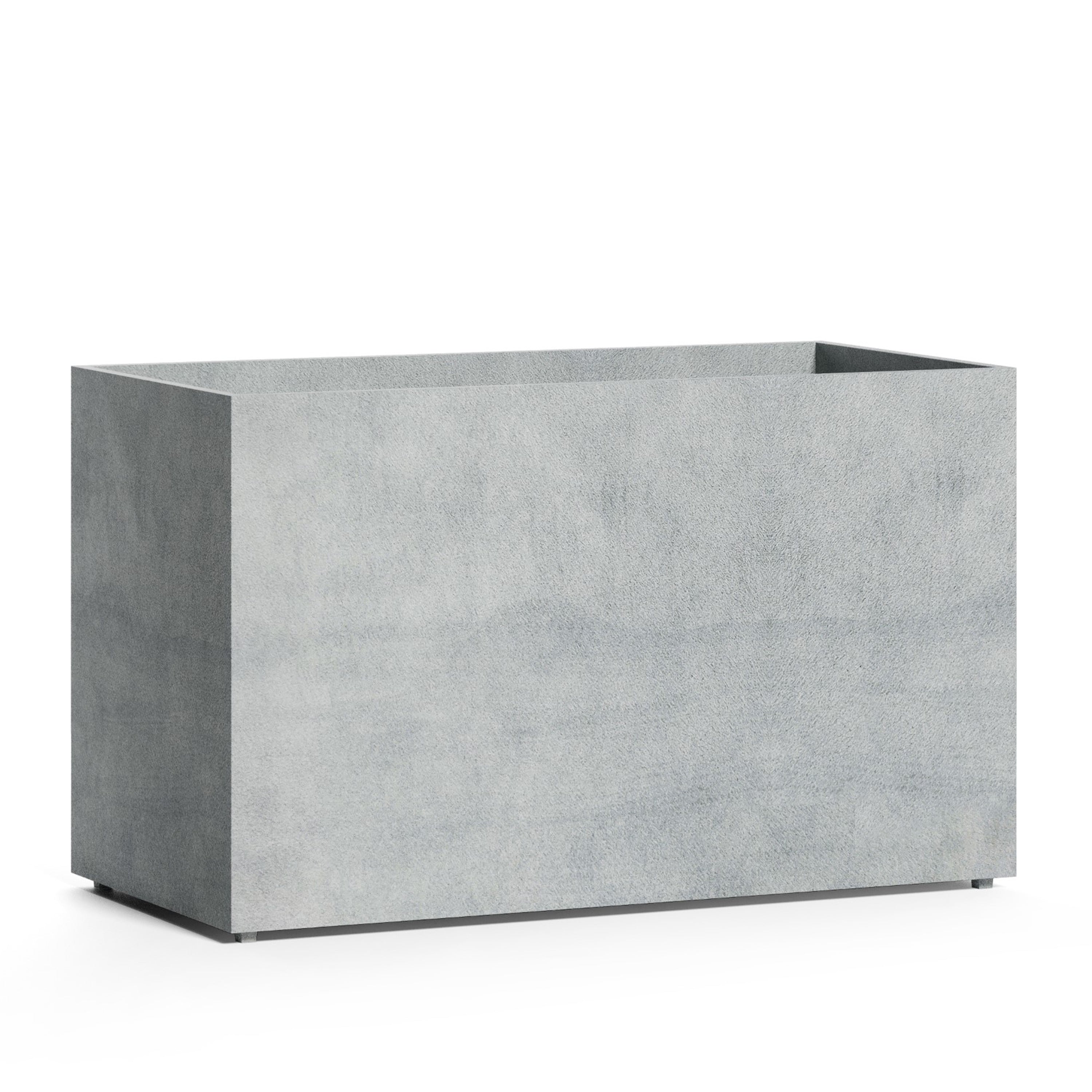 Semplito Rectangular Planter – Concrete Stone Finish – Fiberglass Indoor/Outdoor and Weather-Resistant Large Planter (39.5" L x 19.75" W x 23.5" H Exterior, 39" L x 19.3" W Interior) - Concrete Stone,39.5 in x 19.75 in x 23.5 in - Concrete Stone,39.5 - Concrete Stone,39.3 in x 19.7 in x 23.6 in
