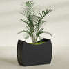 Seoul Extra Large Curved Abstract Fiberglass Planter - 48 in x 20 in x 36 in - Matte Black - Matte Black,48 in x 20 in x 36 in
