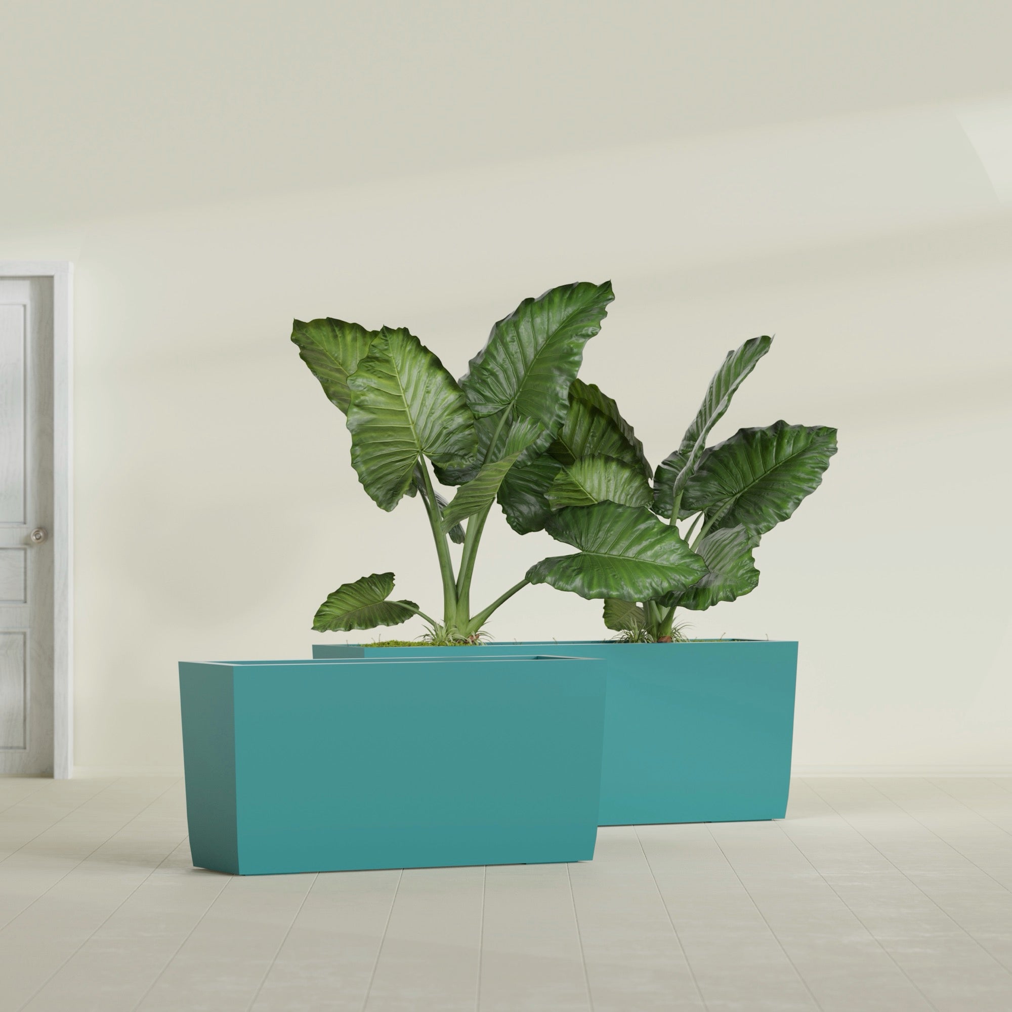 Panama Extra Large Long Rectangle Fiberglass Planter - 48 in x 12 in x 18 in - Satin Sea Foam - Satin Sea Foam,48 in x 12 in x 18 in