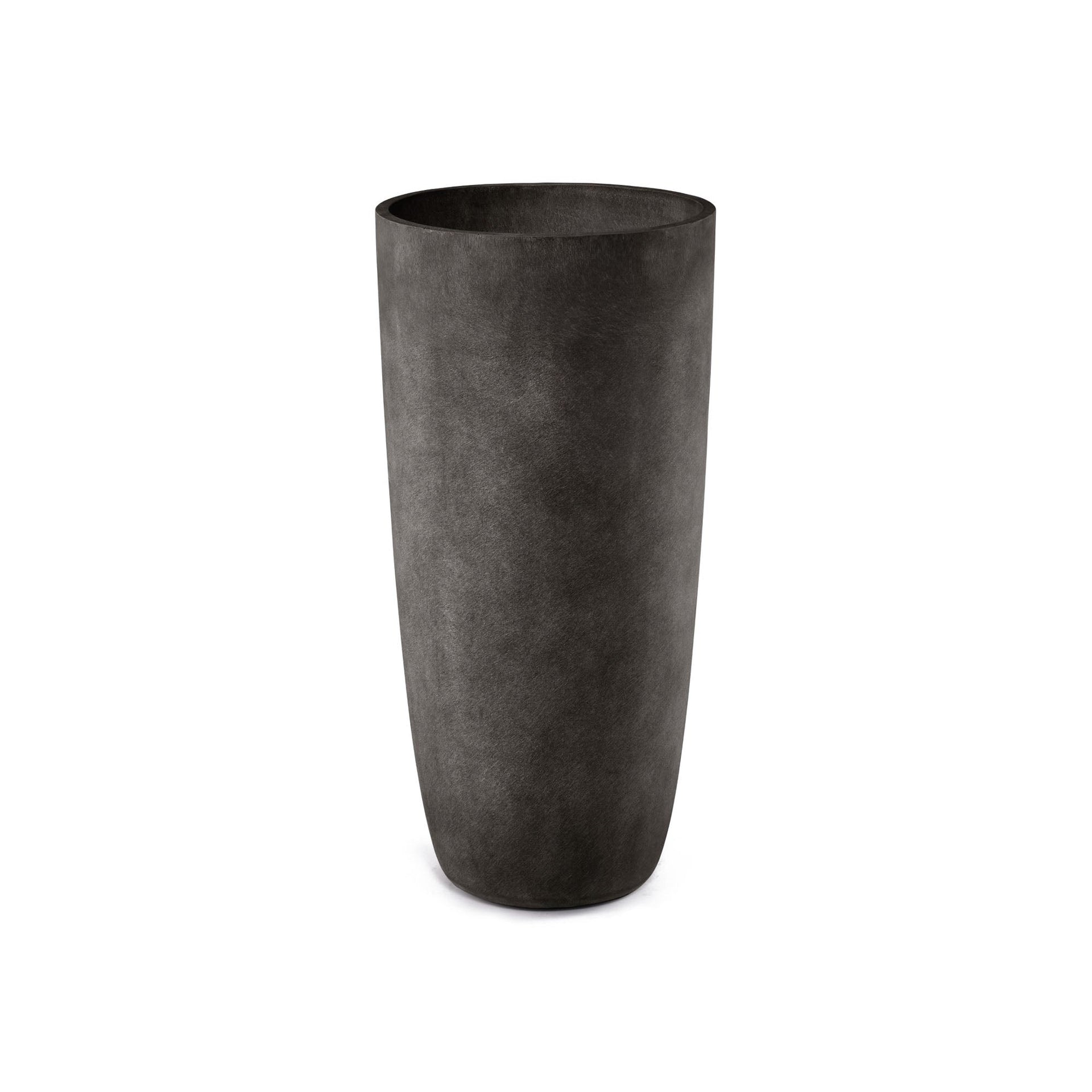 Lofto Tall Planter – Brown Stone Finish – Fiberglass Indoor/Outdoor and Weather-Resistant Large Planter (16.5" D x 36.5" H Exterior, 15.3" D x 36.2" H Interior) - Brown Stone,16.5 in diam. x 36.4 in