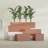 Torino Medium Wide Rectangle Fiberglass Planter - 24 in x 24 in x 18 in - Matte Terracotta - Matte Terracotta,24 in x 24 in x 18 in