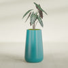 Saigon Large Tapered Round Planter - 16 in x 21 in x 36 in - Satin Sea Foam - Satin Sea Foam,16.4 in x 20.7 in x 36 in