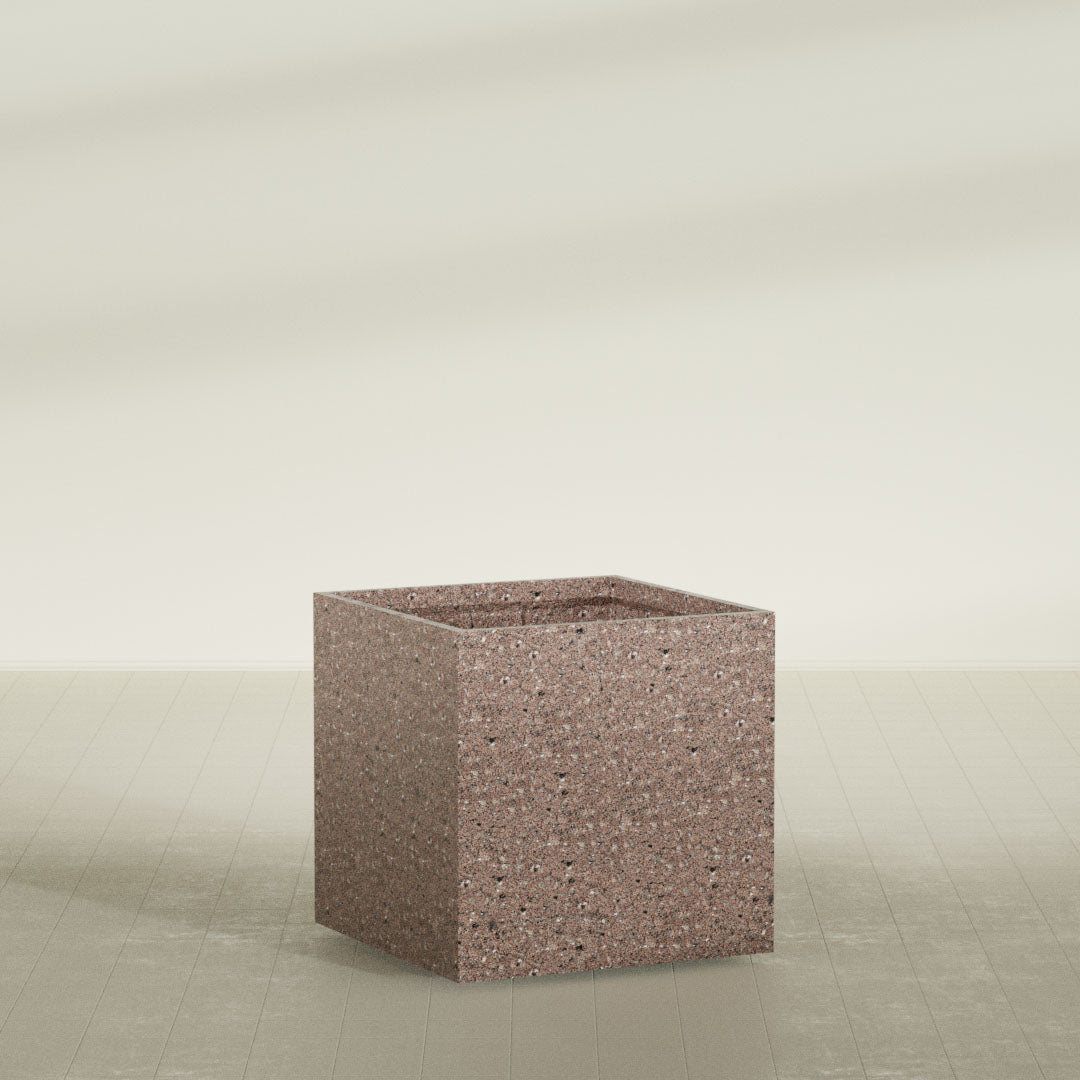 ProTone Fiberglass Premium Finish Large Cube Square Planter - 40 in x 40 in x 40 in - StoneLight - Sunstone - StoneLight - Sunstone,40 in x 40 in x 40 in