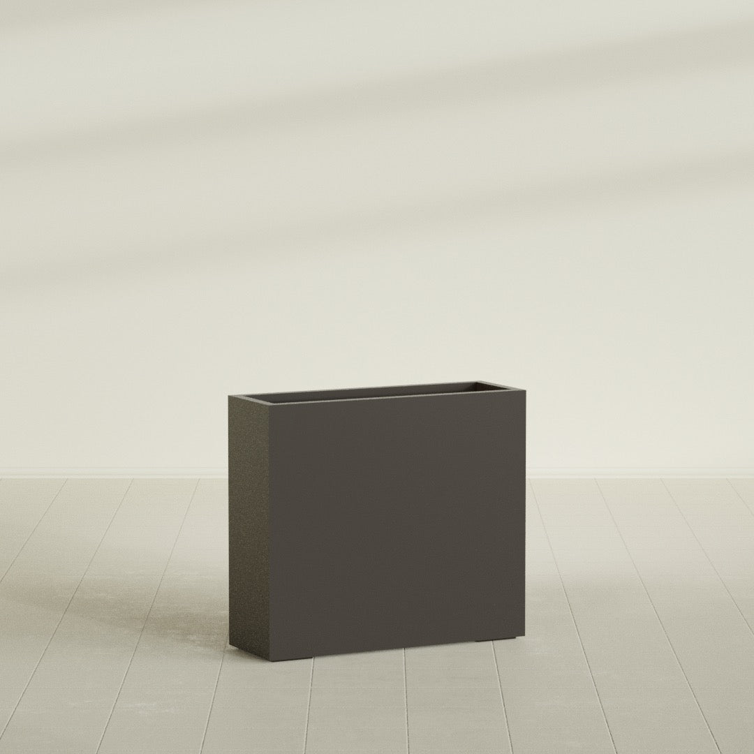 Delray Large Tall Rectangle Fiberglass Planter - 36 in x 12 in x 32 in - Matte Brown - Matte Brown,36 in x 12 in x 32 in