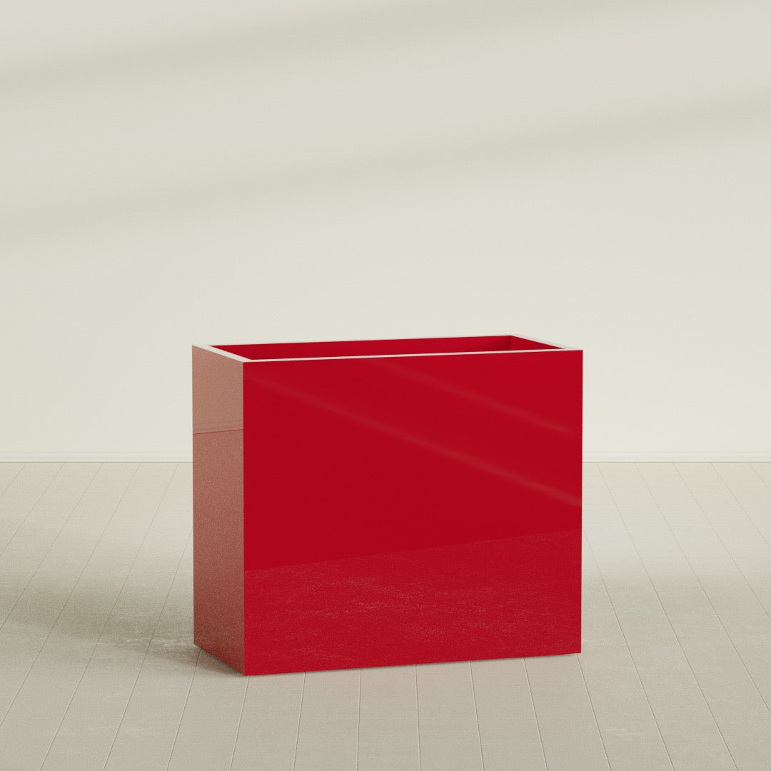 Darwin Extra Large Rectangle Fiberglass Planter - 48 in x 24 in x 42 in - Gloss Red - Gloss Red,48 in x 24 in x 42 in