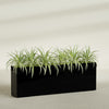 Hollywood Extra Large Narrow Rectangle Fiberglass Planter - 72 in x 12 in x 24 in - Gloss Black - Gloss Black,72 in x 12 in x 24 in