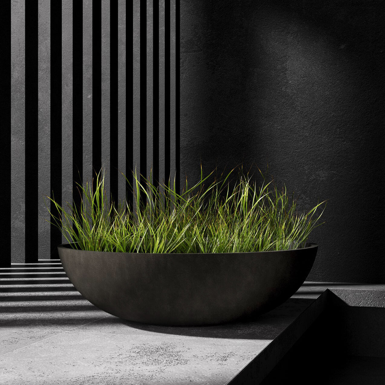 COSAPOTS Cavo 80 Modern Wide Low Planter – Lightweight Fiberglass Indoor/Outdoor Pot – 31.5” L x 31.5” W x 10.4” H – Brown Stone - Brown Stone,31.5 in diam. x 10.4 in