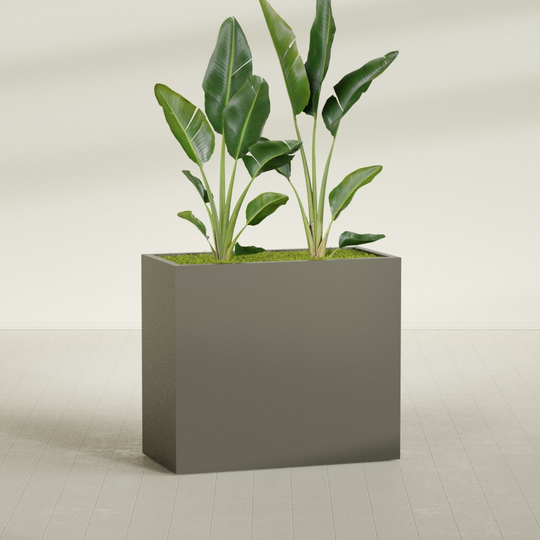Darwin Extra Large Rectangle Fiberglass Planter - 48 in x 24 in x 42 in - Matte Bronze - Matte Bronze,48 in x 24 in x 42 in