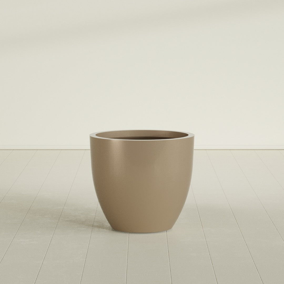 Wannsee Large Round Fiberglass Planter - 33 in x 33 in x 29 in - Metallic Gold - Metallic Gold,33 in x 33 in x 29 in