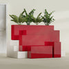 Hollywood Extra Large Narrow Rectangle Fiberglass Planter - 60 in x 12 in x 24 in - Gloss Red - Gloss Red,60 in x 12 in x 24 in