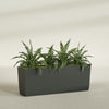 Panama Extra Large Long Rectangle Fiberglass Planter - 48 in x 12 in x 18 in - Matte Charcoal - Matte Charcoal,48 in x 12 in x 18 in