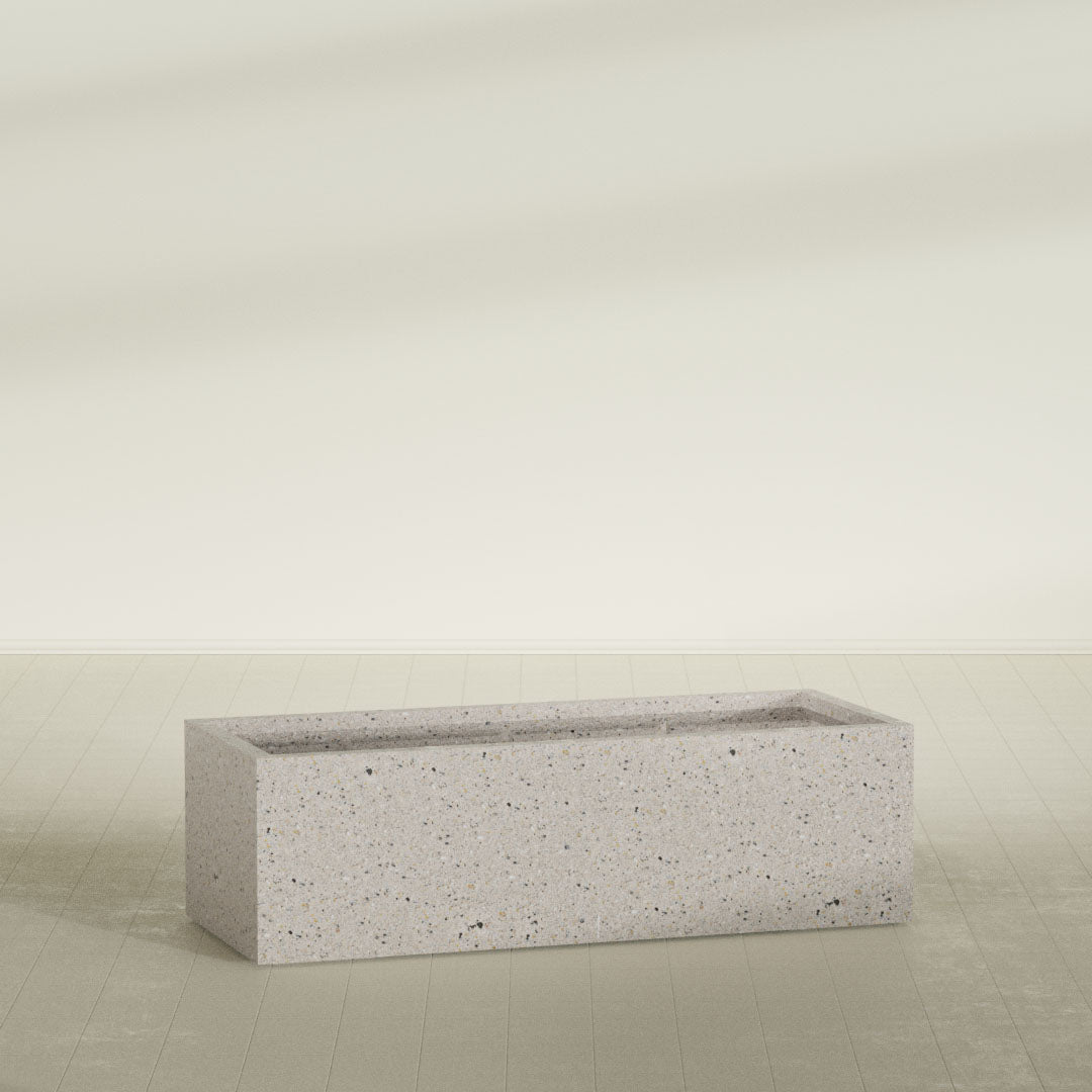 ProTone Fiberglass Premium Finish Extra Large Rectangle Planter - 60 in x 24 in x 18 in - StoneLight - Greystone - StoneLight - Greystone,60 in x 24 in x 18 in