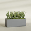 Granada Extra Large Long Rectangle Fiberglass Planter - 60 in x 24 in x 24 in - Metallic Gunmetal - Metallic Gunmetal,60 in x 24 in x 24 in