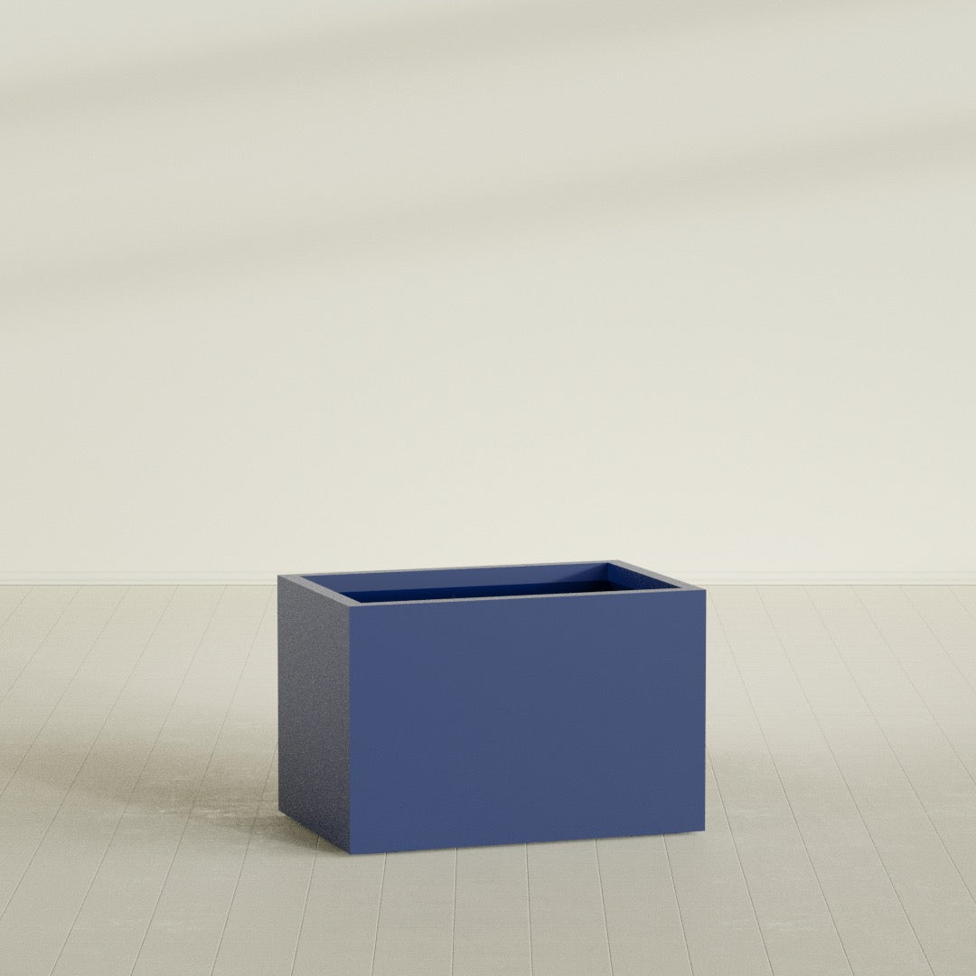 Granada Large Rectangle Fiberglass Planter - 36 in x 24 in x 24 in - Matte Cobalt Blue - Matte Cobalt Blue,36 in x 24 in x 24 in