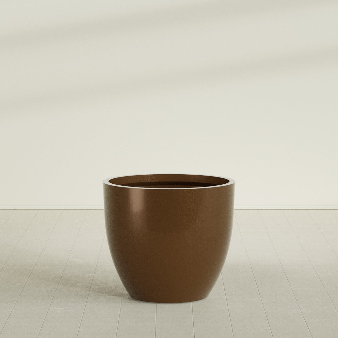 Wannsee Large Round Fiberglass Planter - 44 in x 44 in x 39 in - Metallic Bronze - Metallic Bronze,44 in x 44 in x 39 in