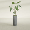 Saint Tropez Large Tall Round Fiberglass Planter - 12 in x 12 in x 32 in - Metallic Gunmetal - Metallic Gunmetal,12 in x 12 in x 32 in