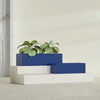 Reade Small Tabletop Rectangle Fiberglass Planter - 18 in x 6.5 in x 5 in - Matte Cobalt Blue - Matte Cobalt Blue,18.5 in x 6.5 in x 5 in