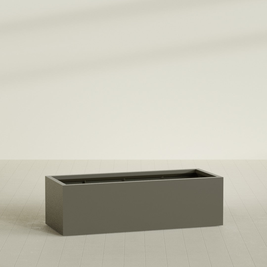 Torino Extra Large Wide Rectangle Fiberglass Planter - 60 in x 24 in x 18 in - Matte Bronze - Matte Bronze,60 in x 24 in x 18 in