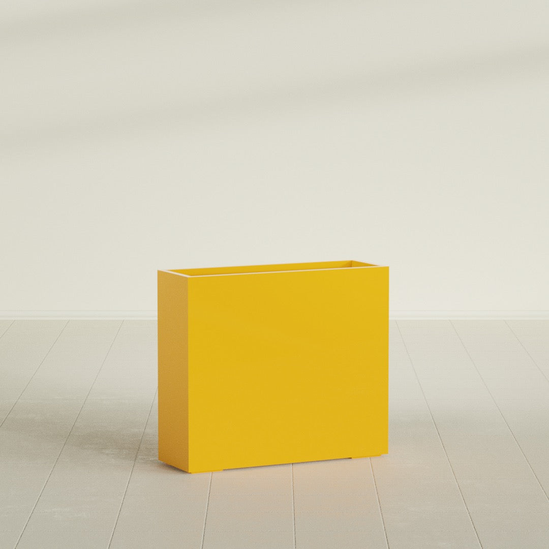 Perth Extra Large Long Rectangle Fiberglass Planter - 48 in x 16 in x 42 in - Gloss Saffron - Gloss Saffron,48 in x 16 in x 42 in