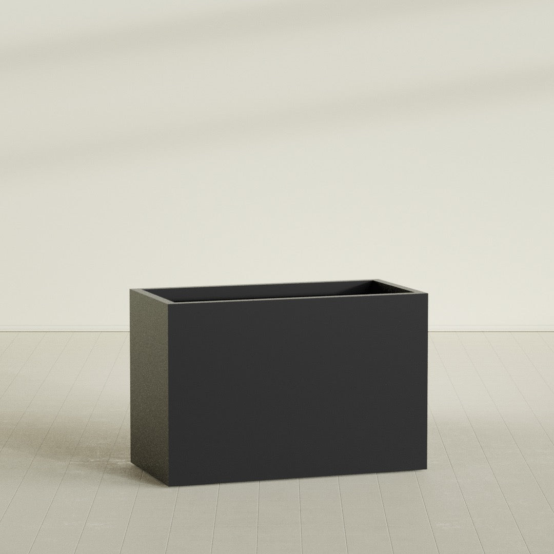 Brisbane Extra Large Long Rectangle Fiberglass Planter - 48 in x 24 in x 32 in - Matte Black - Matte Black,48 in x 24 in x 32 in