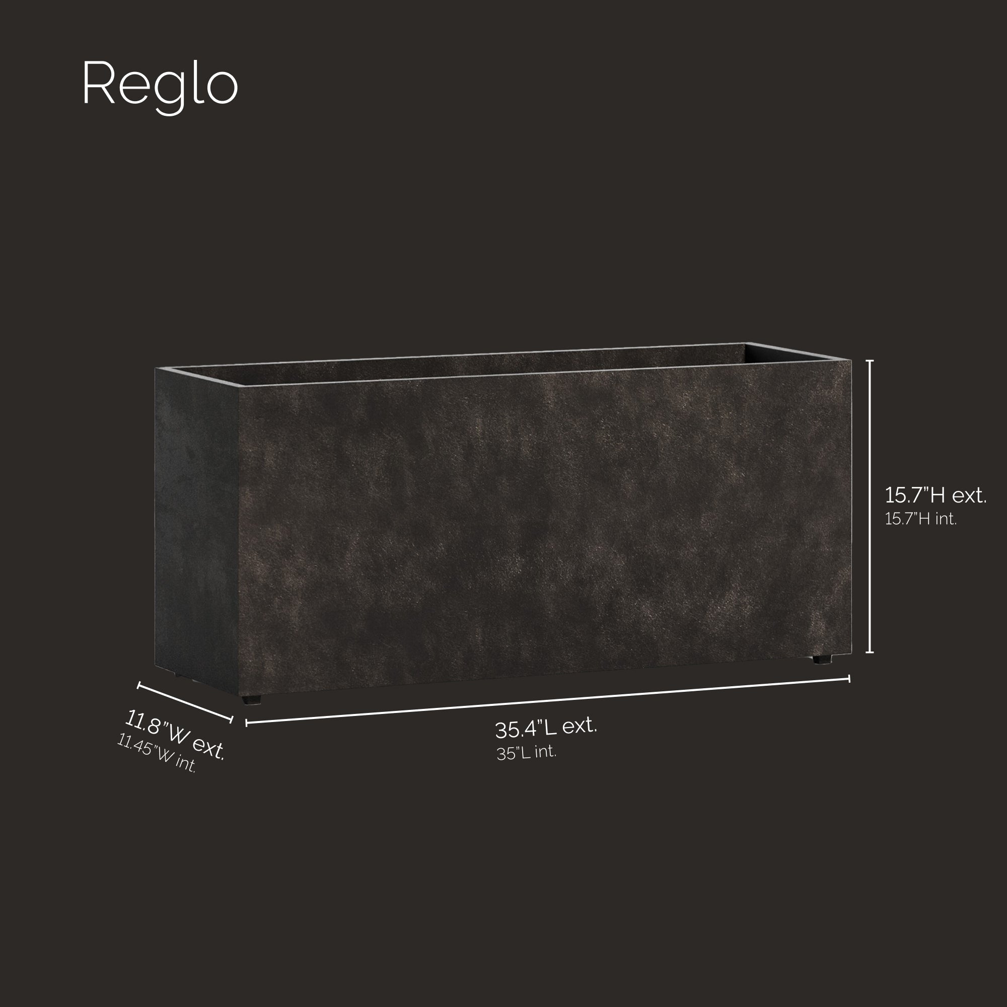 Reglo Modular Rectangle Planter - 35.5 in x 11.75 in x 15.75 in - Brown Stone - Brown Stone,35.5 in x 11.75 in x 15.75 in - Brown Stone,35.5 in x 11.75 in x 15.75 in - Brown Stone,35.5 in x 11.75 in x 15.75 in - Brown Stone,35.4 in x 11.8 in x 15.7 in