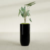 Saint Tropez Large Tall Round Fiberglass Planter - 20 in x 20 in x 43 in - Gloss Black - Gloss Black,20 in x 20 in x 43 in