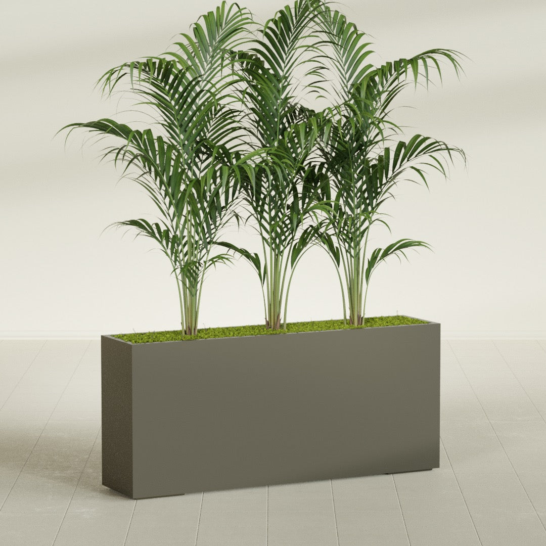 Potsdam Extra Large Long Rectangle Fiberglass Planter - 72 in x 16 in x 32 in - Matte Bronze - Matte Bronze,72 in x 16 in x 32 in