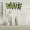 Delray Large Tall Rectangle Fiberglass Planter - 12 in x 12 in x 32 in - Satin Beige - Satin Beige,12 in x 12 in x 32 in