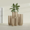 Saint Tropez Large Tall Round Fiberglass Planter - 20 in x 20 in x 43 in - Metallic Gold - Metallic Gold,20 in x 20 in x 43 in