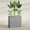 Amesbury Large Narrow Rectangle Fiberglass Planter - 36 in x 10 in x 32 in - Metallic Gunmetal - Metallic Gunmetal,36 in x 10 in x 32 in