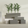 Torino Medium Wide Rectangle Fiberglass Planter - 24 in x 24 in x 18 in - Matte Bronze - Matte Bronze,24 in x 24 in x 18 in