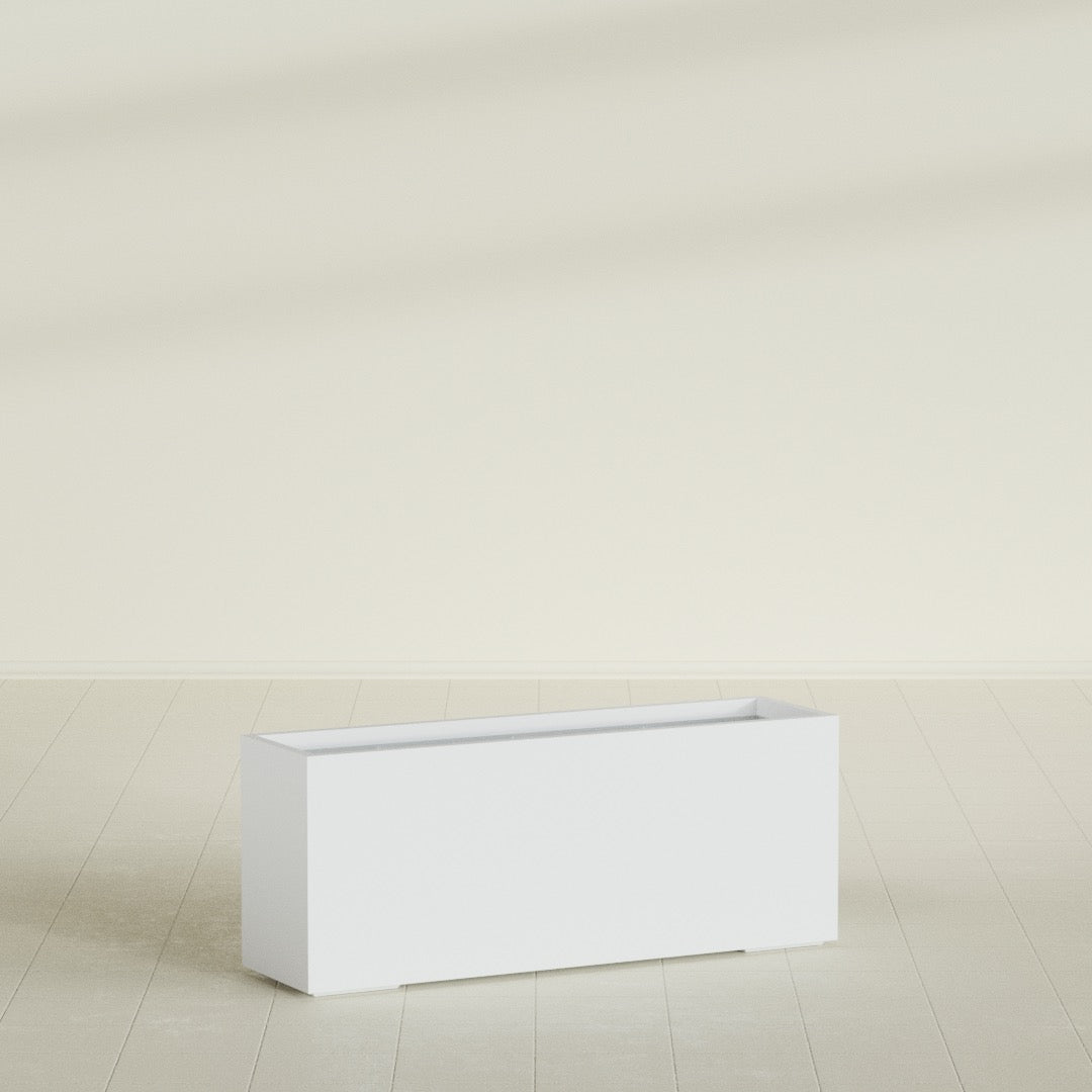 Tolga Extra Large Long Rectangle Fiberglass Planter - 60 in x 16 in x 24 in - Gloss White - Gloss White,60 in x 16 in x 24 in