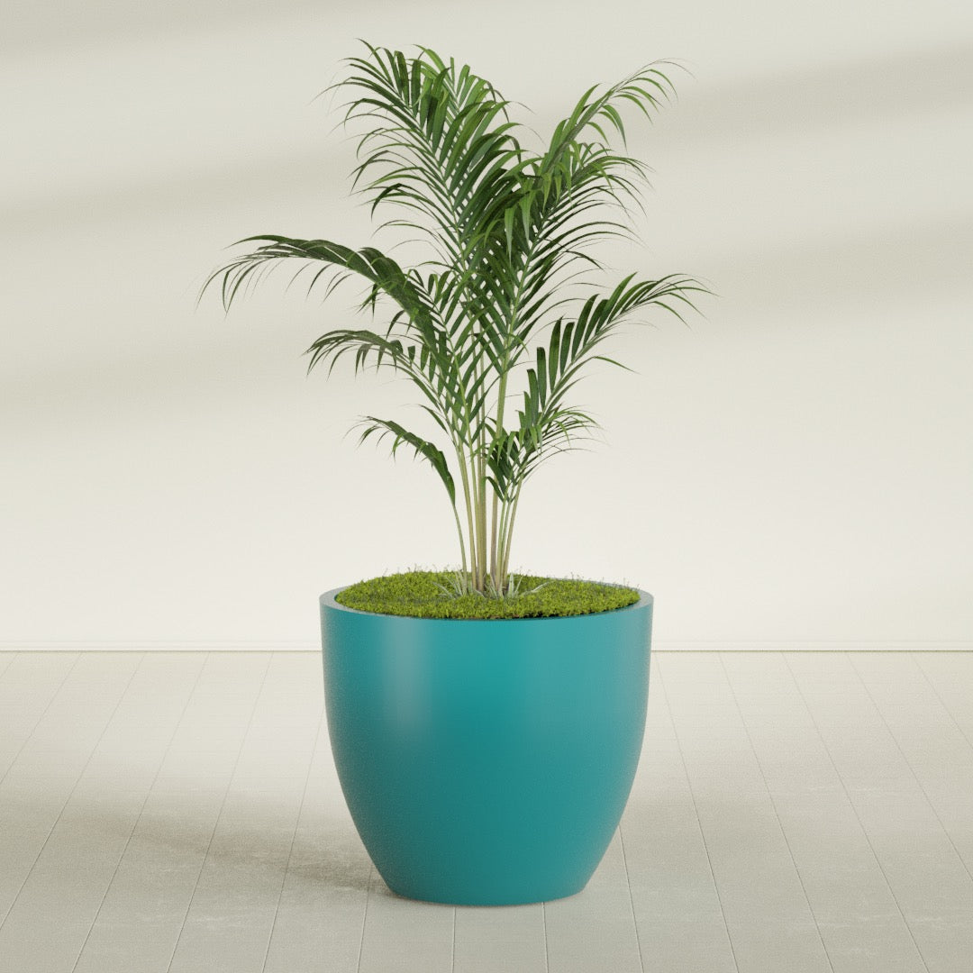 Wannsee Large Round Fiberglass Planter - 44 in x 44 in x 39 in - Satin Sea Foam - Satin Sea Foam,44 in x 44 in x 39 in