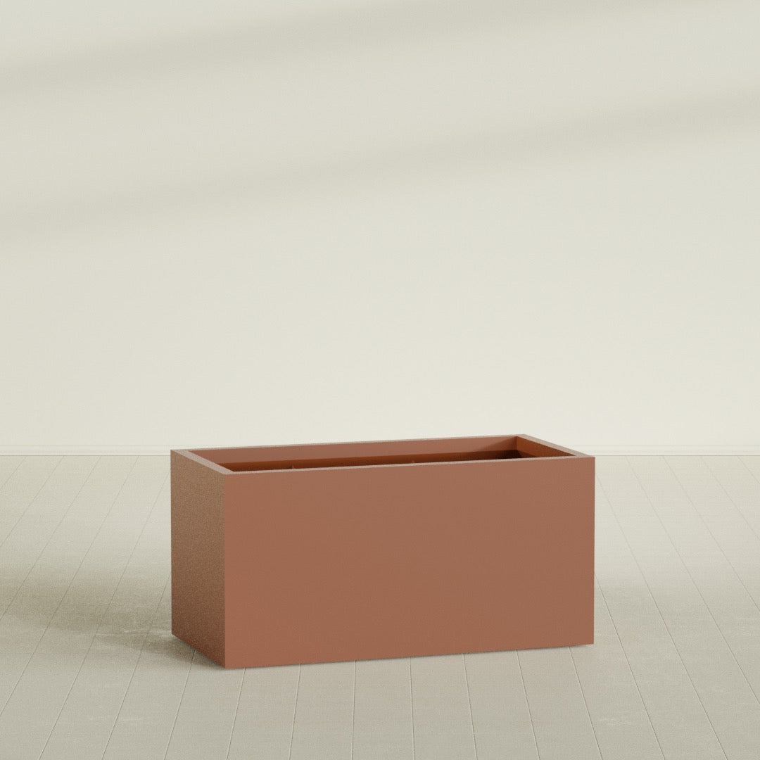Granada Extra Large Long Rectangle Fiberglass Planter - 48 in x 24 in x 24 in - Matte Terracotta - Matte Terracotta,48 in x 24 in x 24 in
