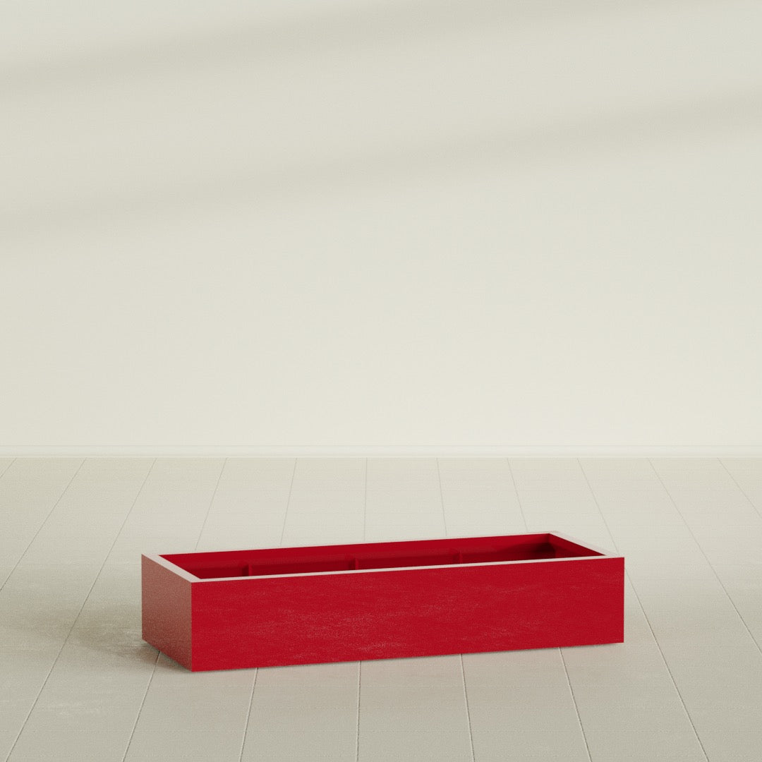 Antwerp Extra Large Long Rectangle Fiberglass Planter - 60 in x 24 in x 12 in - Gloss Red - Gloss Red,60 in x 24 in x 12 in