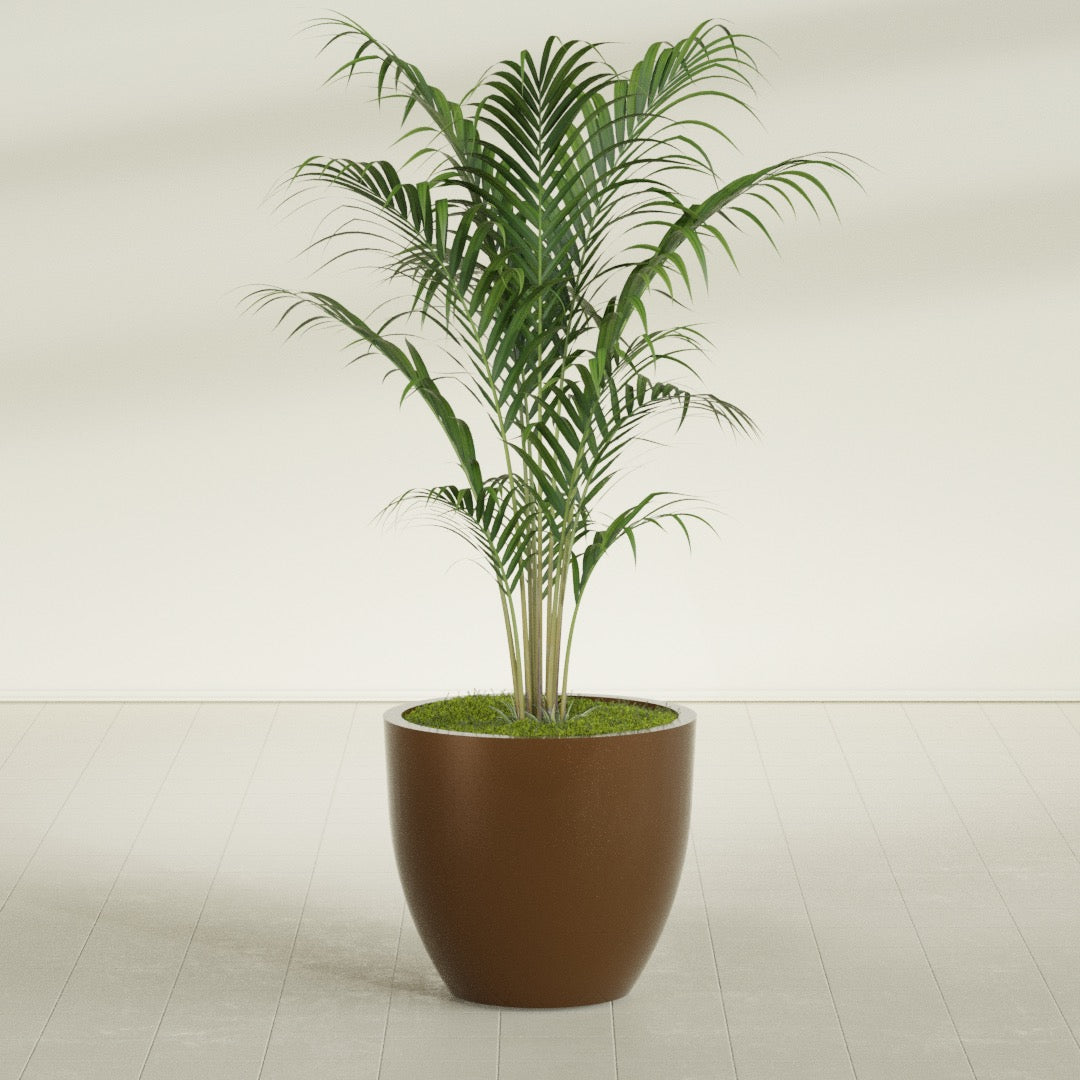 Wannsee Large Round Fiberglass Planter - 33 in x 33 in x 29 in - Metallic Bronze - Metallic Bronze,33 in x 33 in x 29 in