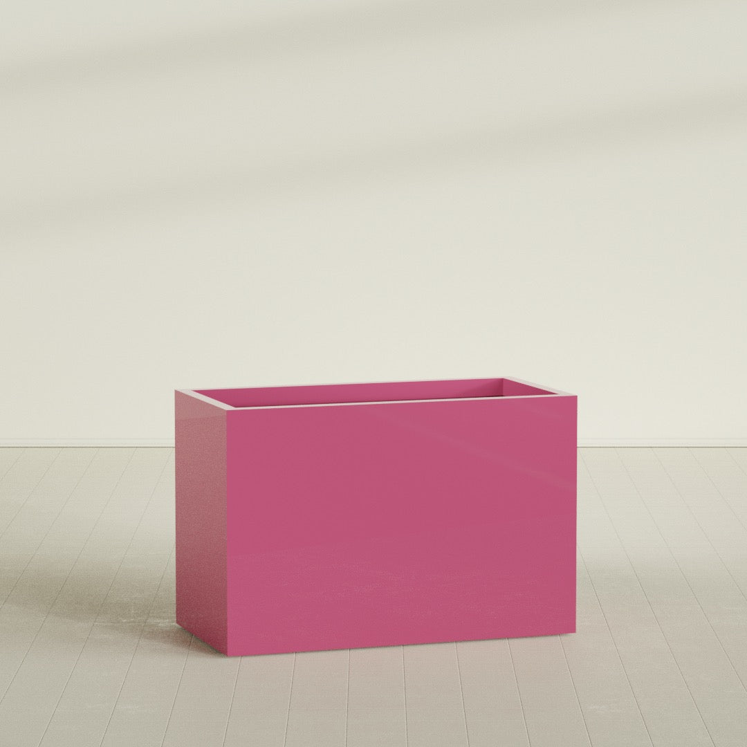 Brisbane Extra Large Long Rectangle Fiberglass Planter - 48 in x 24 in x 32 in - Gloss Pink Violet - Gloss Pink Violet,48 in x 24 in x 32 in