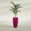 San Jose Large Tall Round Fluted Fiberglass Planter - 16 in x 16 in x 30 in - Gloss Eggplant - Gloss Eggplant,16 in x 16 in x 30 in