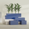 Torino Medium Wide Rectangle Fiberglass Planter - 24 in x 24 in x 18 in - Matte Cobalt Blue - Matte Cobalt Blue,24 in x 24 in x 18 in