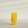 San Jose Large Tall Round Fluted Fiberglass Planter - 22 in x 22 in x 40 in - Gloss Saffron - Gloss Saffron,22 in x 22 in x 40 in