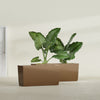 Panama Large Long Rectangle Fiberglass Planter - 36 in x 12 in x 18 in - Metallic Bronze - Metallic Bronze,36 in x 12 in x 18 in