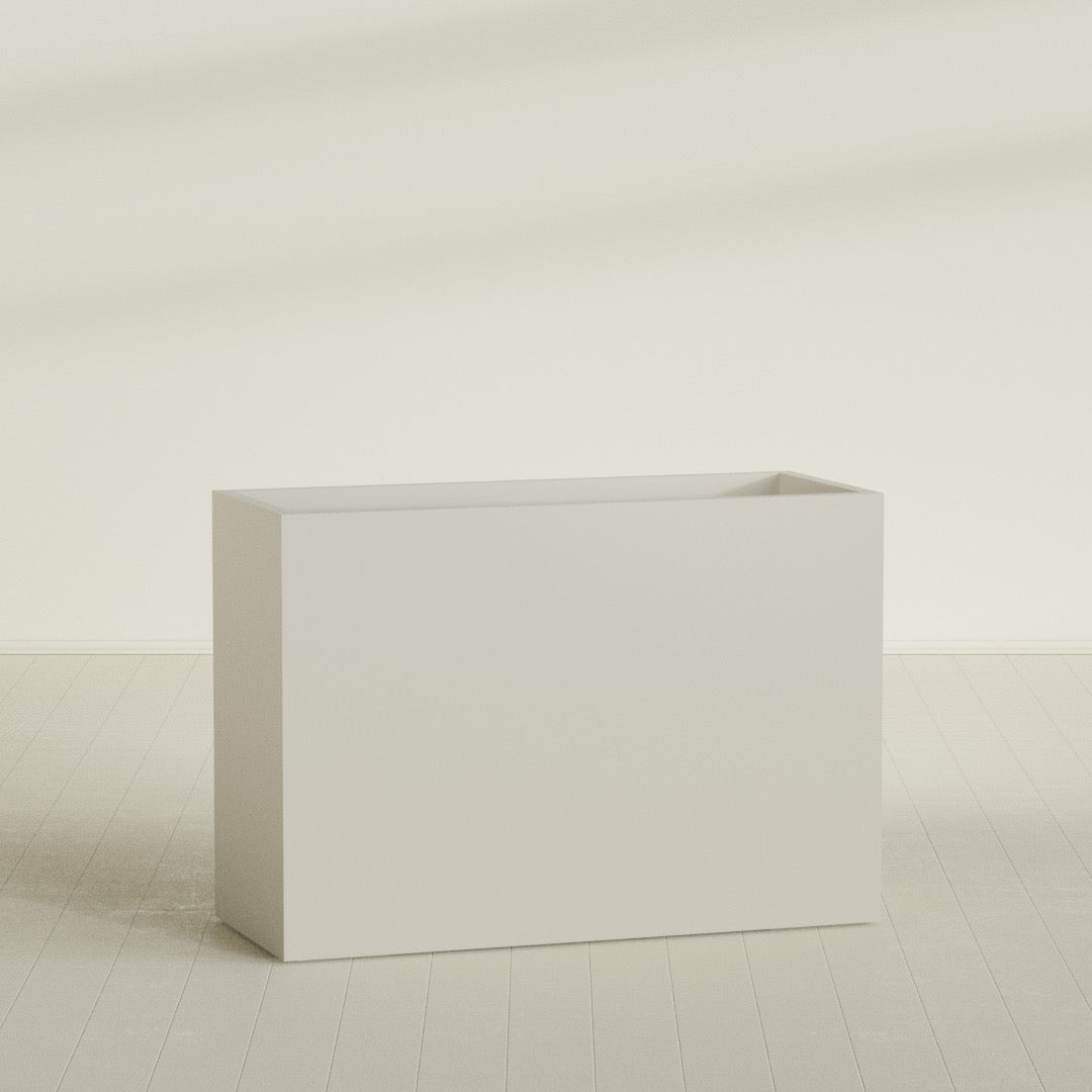 Darwin Extra Large Long Rectangle Fiberglass Planter - 60 in x 24 in x 42 in - Satin Beige - Satin Beige,60 in x 24 in x 42 in