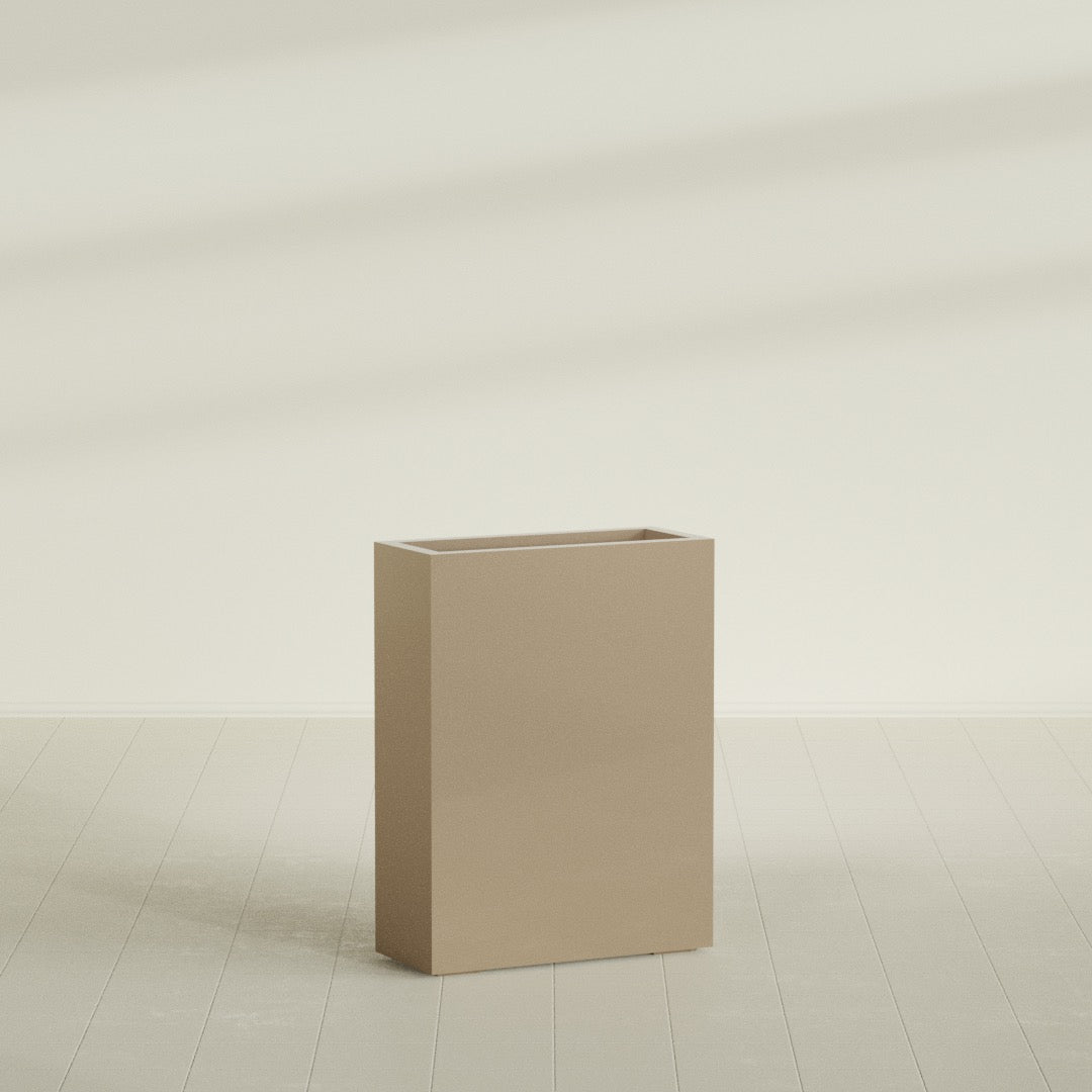 Amesbury Large Narrow Rectangle Fiberglass Planter - 24 in x 10 in x 32 in - Metallic Gold - Metallic Gold,24 in x 10 in x 32 in