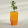 Toulan Extra Large Tall Tapered Square Fiberglass Planter - 28 in x 28 in x 60 in - Gloss Tangerine - Gloss Tangerine,28 in x 28 in x 60 in