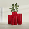 Saint Tropez Extra Large Tall Round Fiberglass Planter - 28 in x 28 in x 60 in - Gloss Red - Gloss Red,28 in x 28 in x 60 in