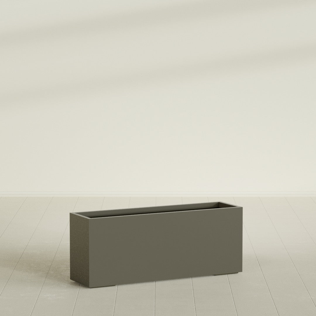 Tolga Extra Large Long Rectangle Fiberglass Planter - 60 in x 16 in x 24 in - Matte Bronze - Matte Bronze,60 in x 16 in x 24 in