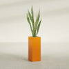 Perth Large Tall Rectangle Fiberglass Planter - 16 in x 16 in x 42 in - Gloss Tangerine - Gloss Tangerine,16 in x 16 in x 42 in