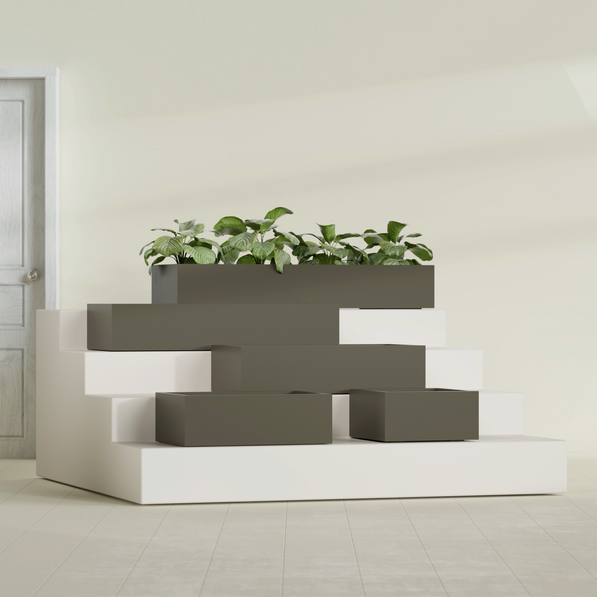 Antwerp Extra Large Long Rectangle Fiberglass Planter - 48 in x 24 in x 12 in - Matte Bronze - Matte Bronze,48 in x 24 in x 12 in