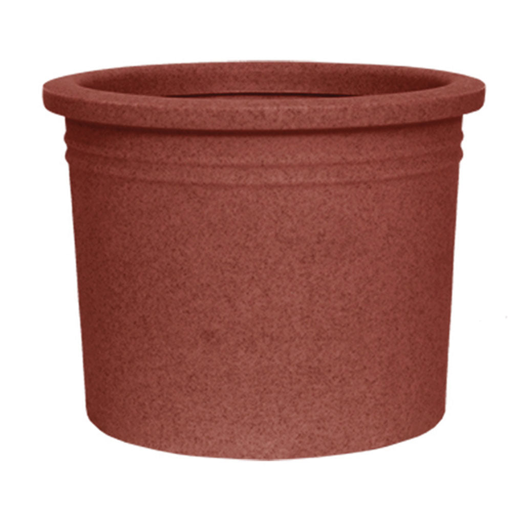 Curbside Cylinder Round Plastic Planter - 14.5 in x 14.5 in x 11.3 in - Red Brick - Red Brick,14.5 in x 14.5 in x 11.3 in