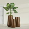 Saigon Large Tapered Round Planter - 16 in x 21 in x 36 in - Metallic Bronze - Metallic Bronze,16.4 in x 20.7 in x 36 in